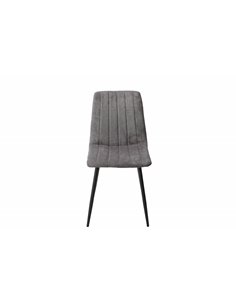 Core Products Aspen straight stitch grey dining chair, black tapered legs (pair), ASCH16-GF 2