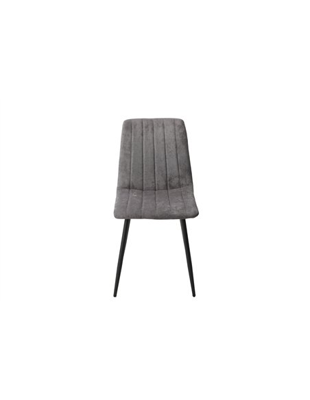 Core Products Aspen straight stitch grey dining chair, black tapered legs (pair), ASCH16-GF - pic 116332 | FastDaddyshop