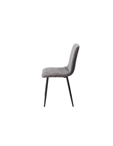 Core Products Aspen straight stitch grey dining chair, black tapered legs (pair), ASCH16-GF