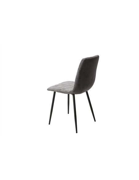 Core Products Aspen straight stitch grey dining chair, black tapered legs (pair), ASCH16-GF - pic 116334 | FastDaddyshop