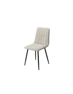 Core Products Aspen straight stitch lt grey cord dining chair, black tapered legs (pair), ASCH16-LGCF