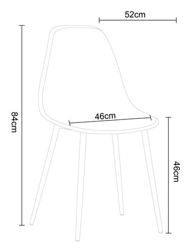 Core Products Aspen curve chair, calico plastic seat with black metal legs (pair), ASCH21-CL