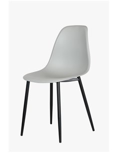 Core Products Aspen curve chair, light grey plastic seat with black metal legs (pair), ASCH21-GR