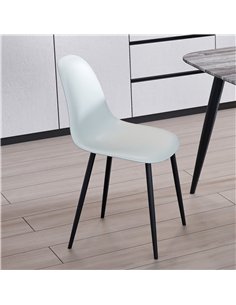 Core Products Aspen curve chair, light grey plastic seat with black metal legs (pair), ASCH21-GR 2