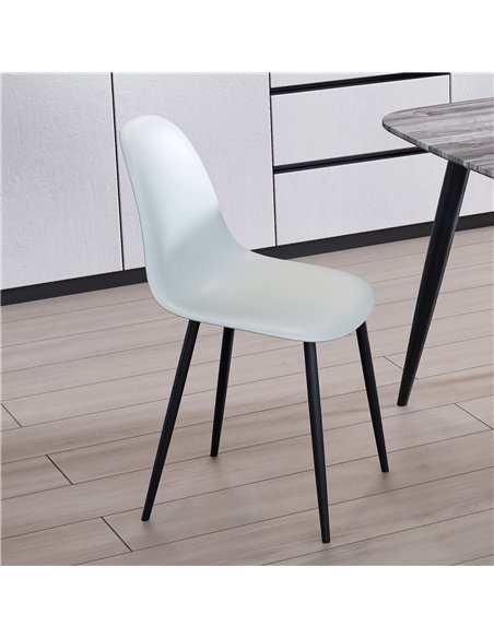 Core Products Aspen curve chair, light grey plastic seat with black metal legs (pair), ASCH21-GR - pic 116359 | FastDaddyshop
