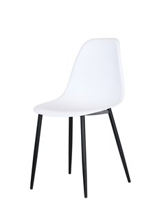 Core Products Aspen curve chair, white plastic seat with black metal legs (pair), ASCH21-WH