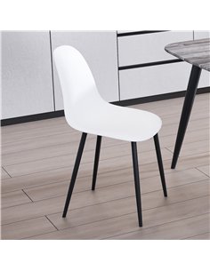Core Products Aspen curve chair, white plastic seat with black metal legs (pair), ASCH21-WH 2