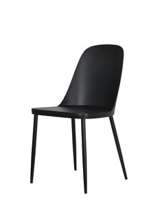 Core Products Aspen duo chair, black plastic seat with black metal legs (pair), ASCH22-BK