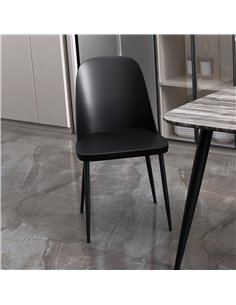 Core Products Aspen duo chair, black plastic seat with black metal legs (pair), ASCH22-BK 2