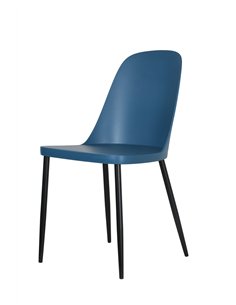 Core Products Aspen duo chair, blue plastic seat with black metal legs (pair), ASCH22-BL