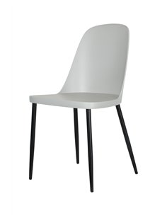 Core Products Aspen duo chair, light grey plastic seat with black metal legs (pair), ASCH22-GR
