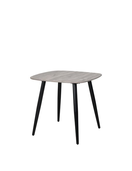 Core Products Aspen square dining table, grey oak effect with black tapered legs , ASTB2-OK - pic 116379 | FastDaddyshop