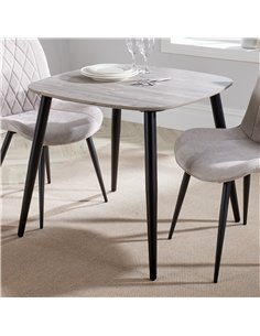 Core Products Aspen square dining table, grey oak effect with black tapered legs , ASTB2-OK 2