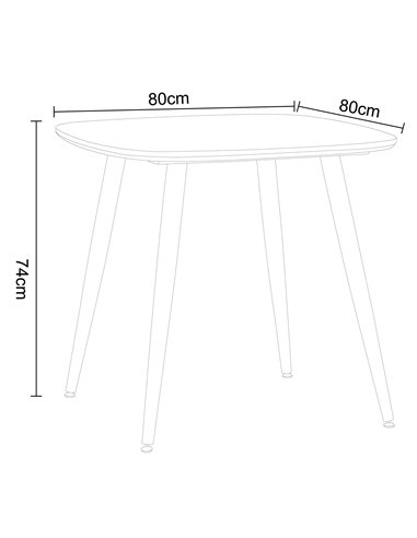 Core Products Aspen square dining table, grey oak effect with black tapered legs , ASTB2-OK