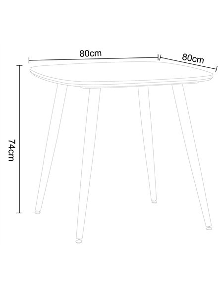 Core Products Aspen square dining table, grey oak effect with black tapered legs , ASTB2-OK - pic 116381 | FastDaddyshop