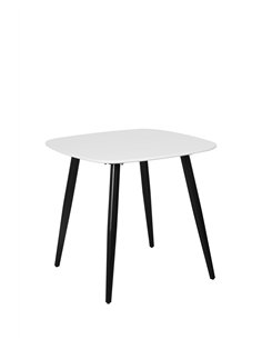 Core Products Aspen square dining table, white painted top with black tapered legs, ASTB2-WH