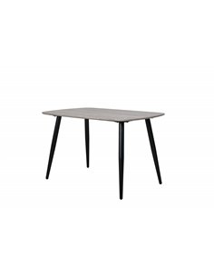 Core Products Aspen rectangular dining table, grey oak effect with black tapered legs , ASTB3-OK