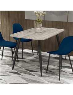 Core Products Aspen rectangular dining table, grey oak effect with black tapered legs , ASTB3-OK 2