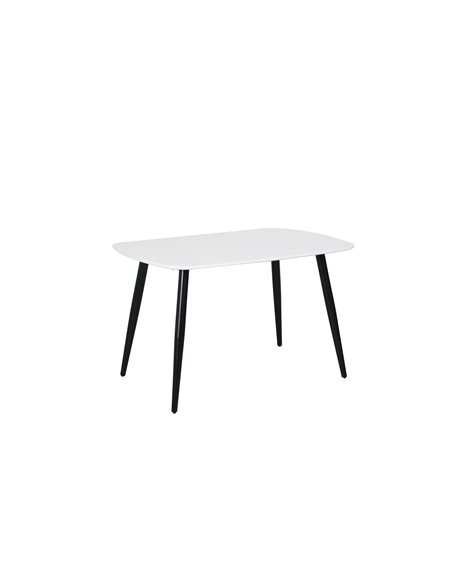 Core Products Aspen rectangular dining table, white painted top with black tapered legs, ASTB3-WH - pic 116388 | FastDaddyshop