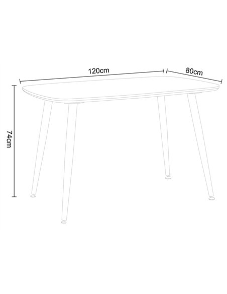 Core Products Aspen rectangular dining table, white painted top with black tapered legs, ASTB3-WH - pic 116390 | FastDaddyshop