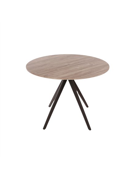 Core Products Aspen round dining table, grey oak effect top with black pedestal leg frame , ASTB4-OK - pic 116392 | FastDaddyshop