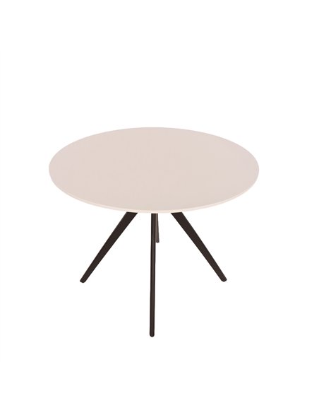 Core Products Aspen round dining table, white painted top with black pedestal leg frame, ASTB4-WH - pic 116397 | FastDaddyshop