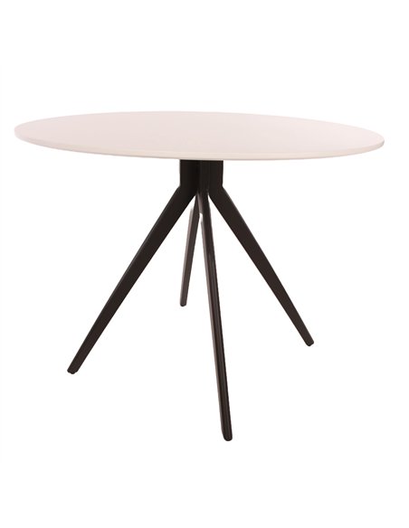 Core Products Aspen round dining table, white painted top with black pedestal leg frame, ASTB4-WH - pic 116398 | FastDaddyshop