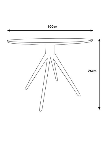 Core Products Aspen round dining table, white painted top with black pedestal leg frame, ASTB4-WH