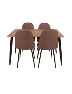 Core Products Aspen rectangular dining table, aged oak effect foiled top and 4 x upholstered chair set , ASTBSET6 2