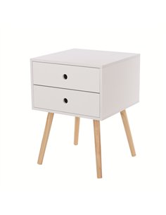 Core Products Options White scandia, 2 drawer & wood legs bedside cabinet , BS110