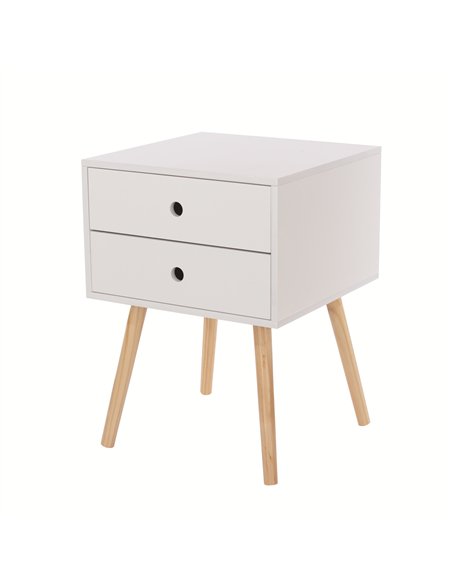 Core Products Options White scandia, 2 drawer & wood legs bedside cabinet , BS110 - pic 116417 | FastDaddyshop