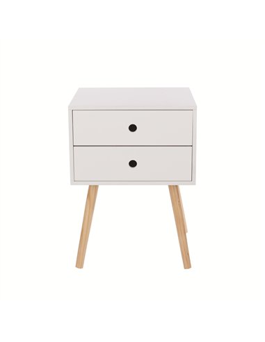 Core Products Options White scandia, 2 drawer & wood legs bedside cabinet , BS110