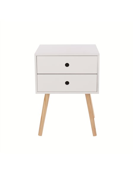 Core Products Options White scandia, 2 drawer & wood legs bedside cabinet , BS110 - pic 116418 | FastDaddyshop