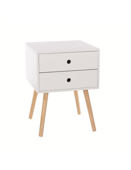 Core Products Options White scandia, 2 drawer & wood legs bedside cabinet , BS110 - pic 116419 | FastDaddyshop