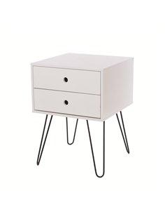 Core Products Options White telford, white & metal 2 drawer bedside cabinet, BS710