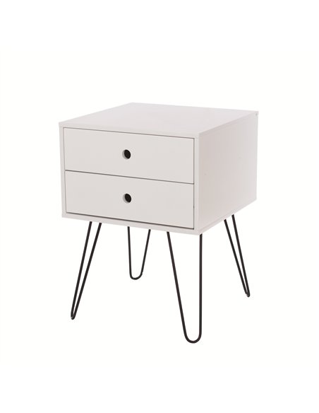 Core Products Options White telford, white & metal 2 drawer bedside cabinet, BS710 - pic 116427 | FastDaddyshop
