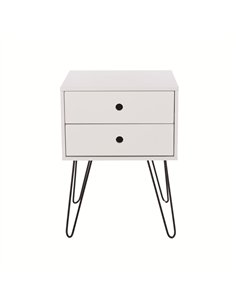 Core Products Options White telford, white & metal 2 drawer bedside cabinet, BS710 2