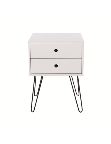 Core Products Options White telford, white & metal 2 drawer bedside cabinet, BS710