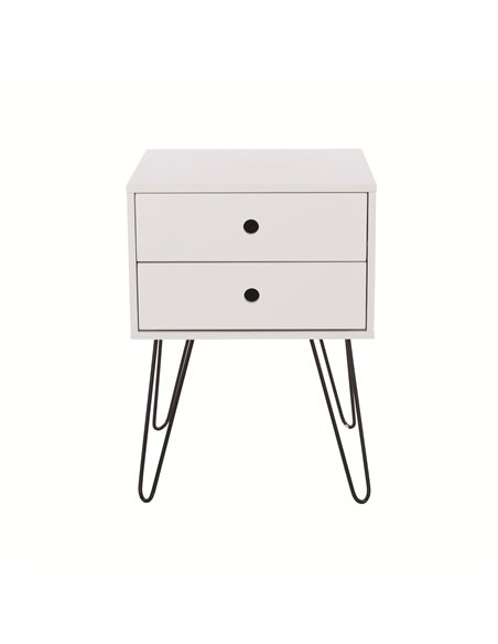 Core Products Options White telford, white & metal 2 drawer bedside cabinet, BS710 - pic 116428 | FastDaddyshop