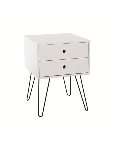 Core Products Options White telford, white & metal 2 drawer bedside cabinet, BS710 - pic 116429 | FastDaddyshop