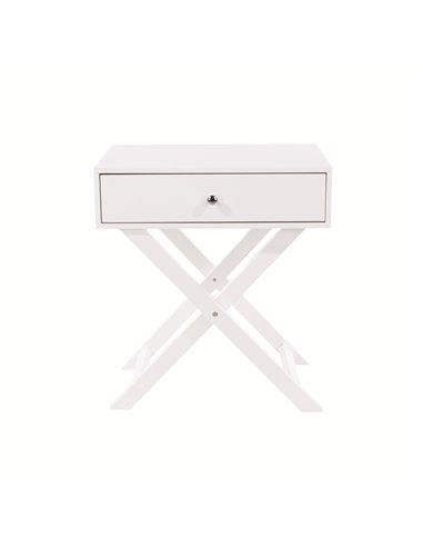 Core Products Options White X leg  1 drawer petite bedside cabinet, BS810