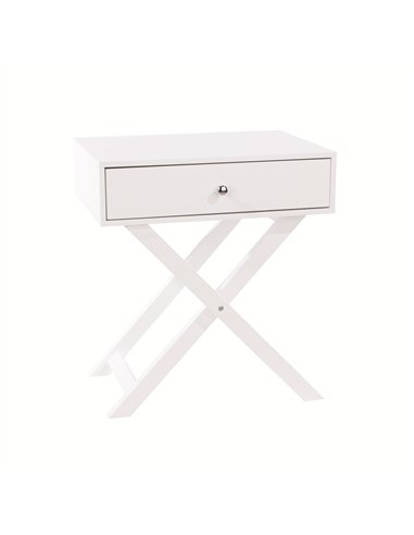 Core Products Options White X leg  1 drawer petite bedside cabinet, BS810