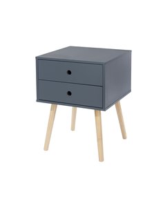 Core Products Options Blue scandia, 2 drawer & wood legs bedside cabinet , BSB110