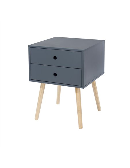 Core Products Options Blue scandia, 2 drawer & wood legs bedside cabinet , BSB110 - pic 116439 | FastDaddyshop