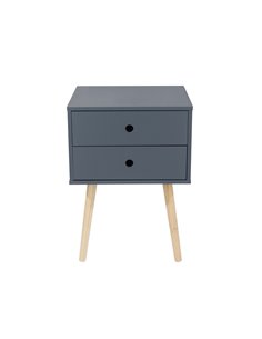 Core Products Options Blue scandia, 2 drawer & wood legs bedside cabinet , BSB110 2