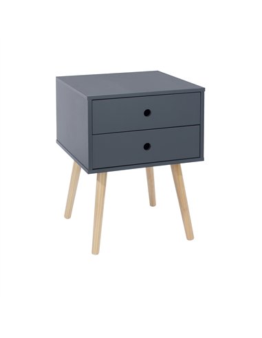Core Products Options Blue scandia, 2 drawer & wood legs bedside cabinet , BSB110