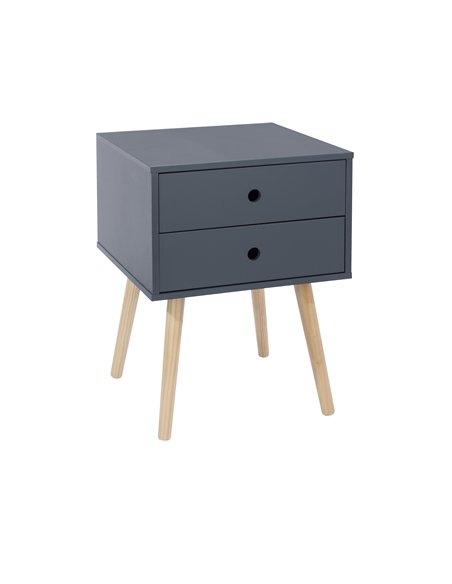 Core Products Options Blue scandia, 2 drawer & wood legs bedside cabinet , BSB110 - pic 116441 | FastDaddyshop