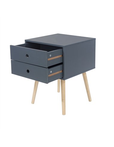 Core Products Options Blue scandia, 2 drawer & wood legs bedside cabinet , BSB110