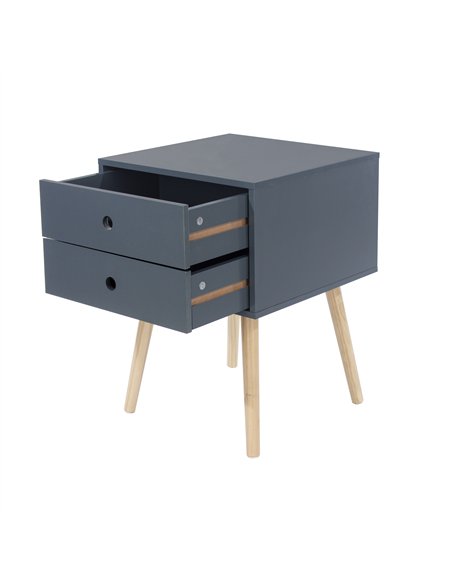 Core Products Options Blue scandia, 2 drawer & wood legs bedside cabinet , BSB110 - pic 116442 | FastDaddyshop