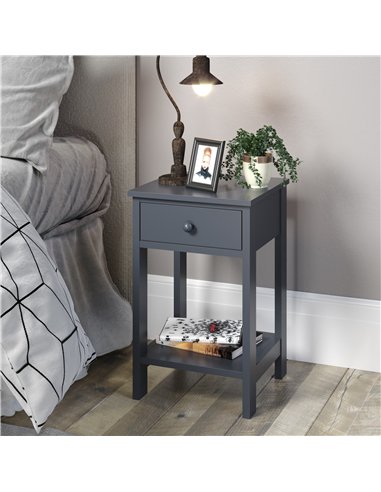 Core Products Options Blue shaker, 1 drawer petite bedside cabinet, BSB409